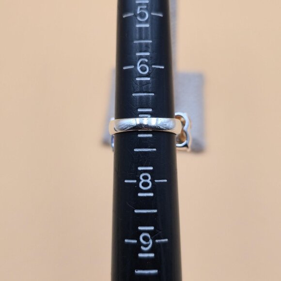 Size 7 Sterling Silver Large Flower Cubic Zirconia Gems Band Ring A5189 - Picture 8 of 10